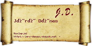 Járó Dénes névjegykártya