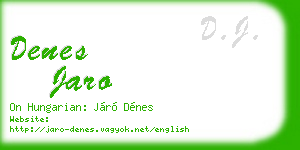 denes jaro business card