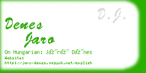 denes jaro business card